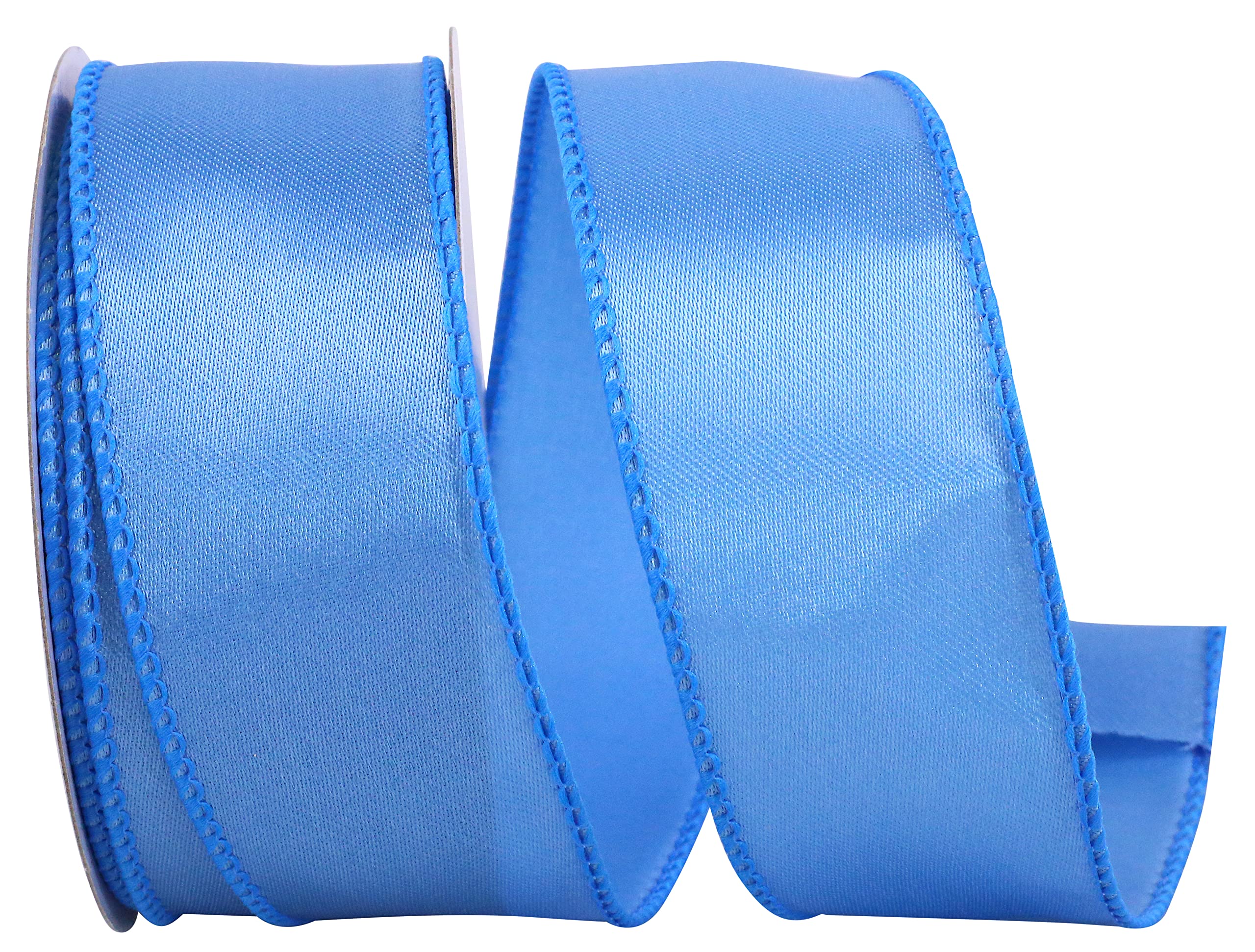 Reliant Ribbon Satin Value Wired Edge Ribbon, 1-12 Inch X 10 Yards, Light Blue