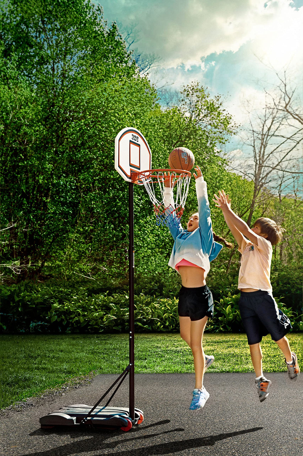 Play22 Kids Adjustable Basketball Hoop Height 5-7 Ft - Portable Basketball Hoop For Kids Teenagers Youth And Adults With Stand &