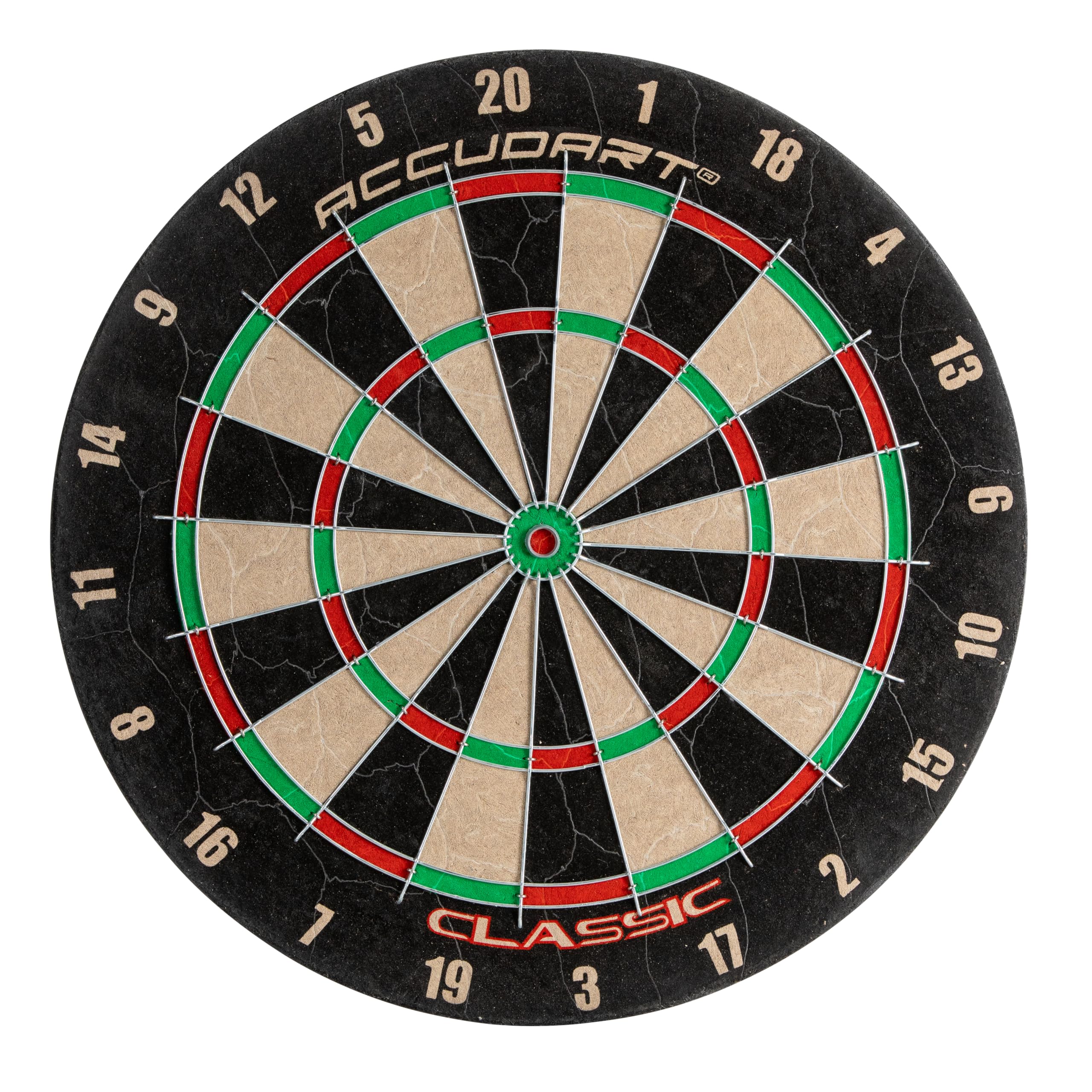 Accudart Classic Bristle Dartboard - Official Size 18'' X 1.5'' - Self-Healing Genuine Bristle Sisal - Staple Free Bullseye - Id