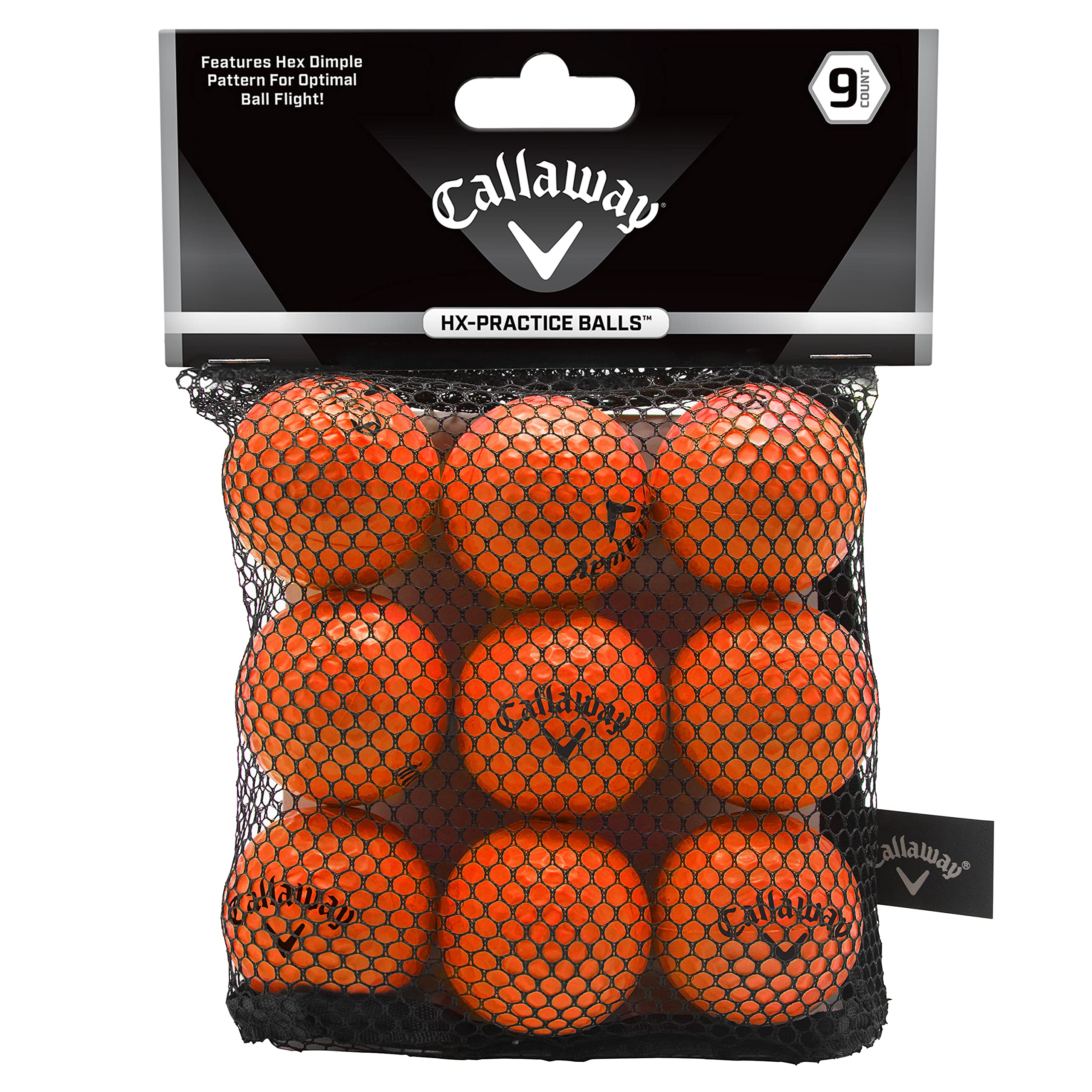 Callaway Hx 9-Pack Practice Ball, Orange