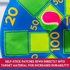 Franklin Sports Kids Tennis Ball Dartboard Game - Inflatable Dart Ball Game Set With (3) Self Stick Tennis Ball - Fun Indoor + O