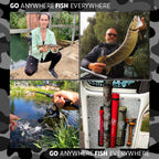 Rigged And Ready Predator P-S-B Unique Predator-Spin-Baitcast Travel Fishing Rod With Case+Micro Trigger +2 Tips,Rod Lengths 2.2