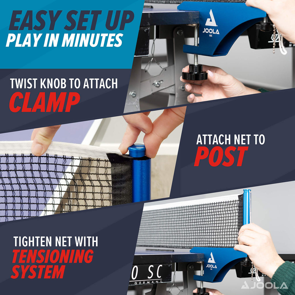 Joola Professional Grade Wx Aluminum Indoor & Outdoor Table Tennis Net And Post Set - Quick Setup - 72In Regulation Ping Pong Ne