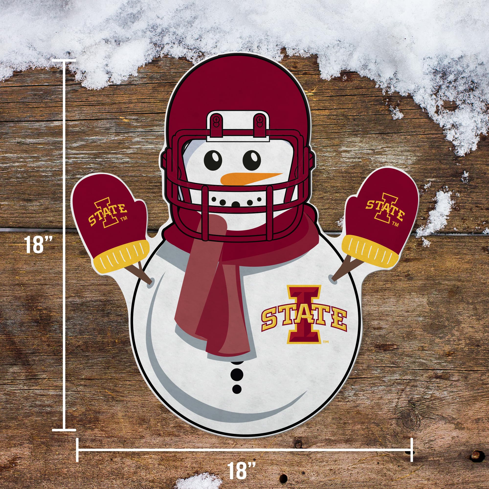 Rico Industries Ncaa Iowas State Cyclones Snowman Shape Cut Pennant - Home And Living Room D  Cor - Soft Felt Ez To Hang