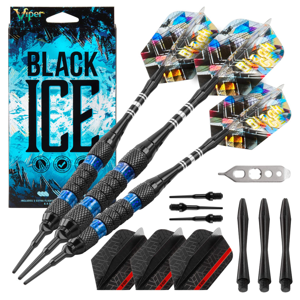 Viper Black Ice Soft Tip Darts With Red Rings, 16 Grams