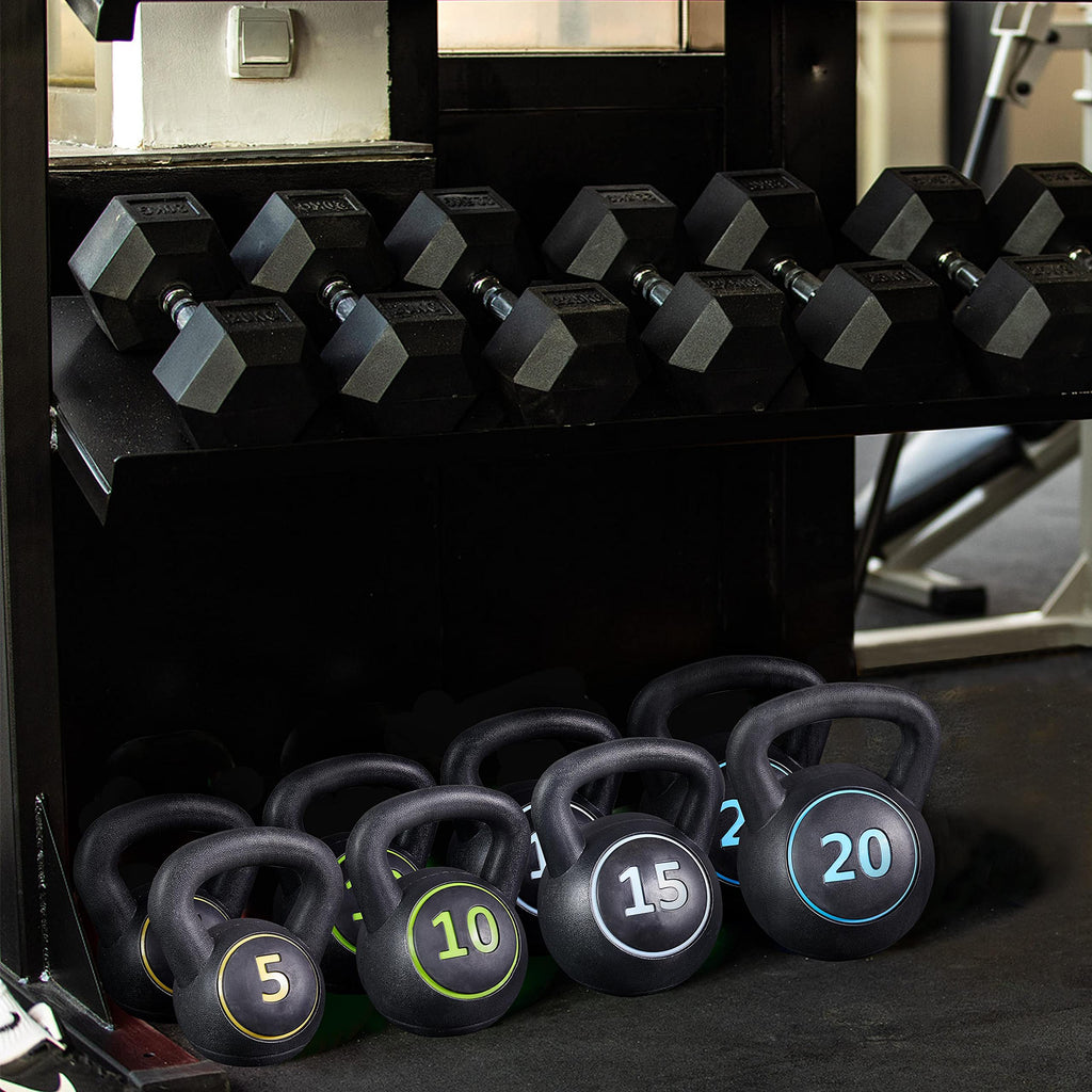 Yaheetech Kettlebell Sets 4 Piece Strength Training KettleBells Weight Set 5lb, 10lb, 15lb, 20lb Kettle Bell for Women & Men for