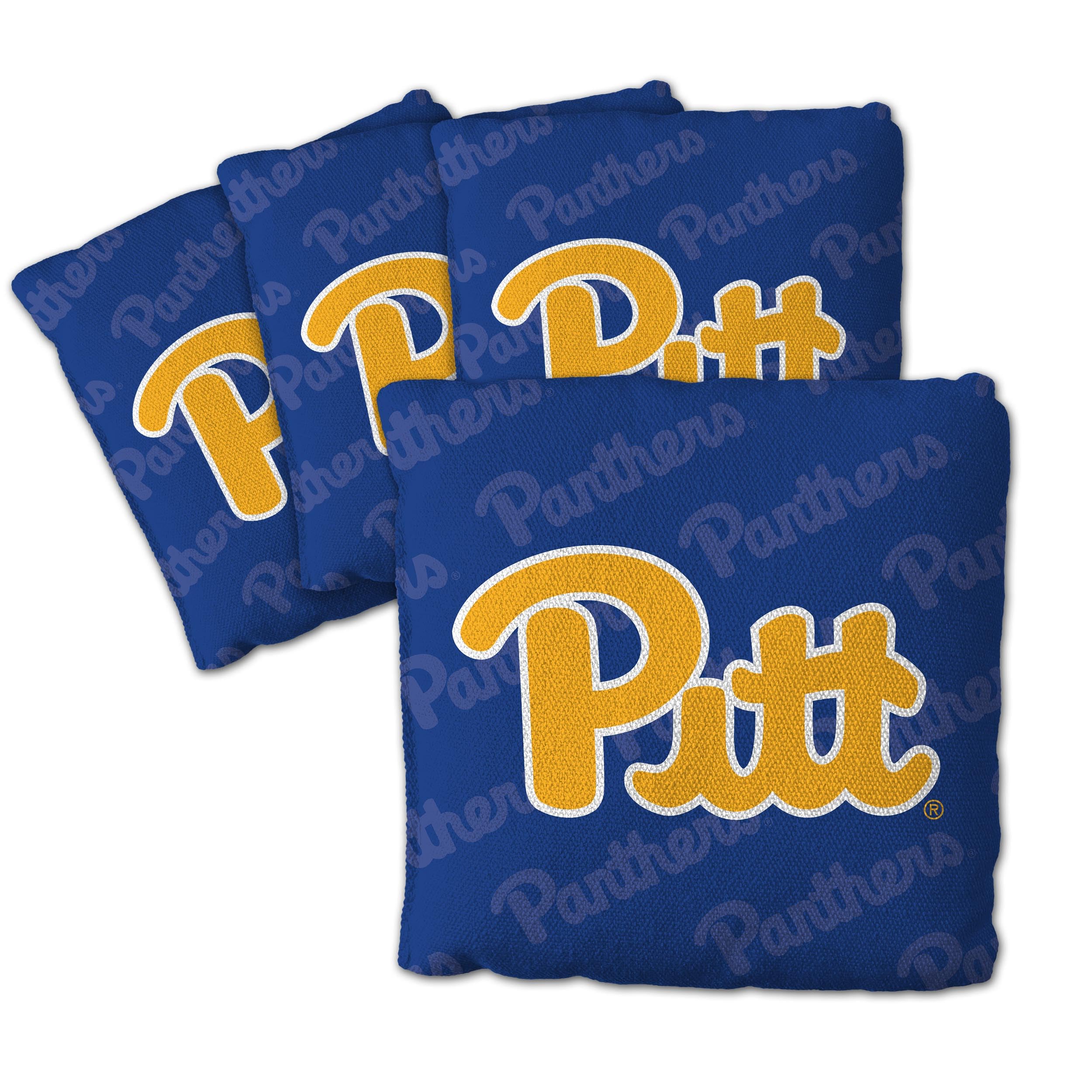 YouTheFan Officially-Licensed NCAA Pittsburgh Panthers Set of 4 Cornhole Bags - All Weather Regulation 6    x 6    Size - 16oz W
