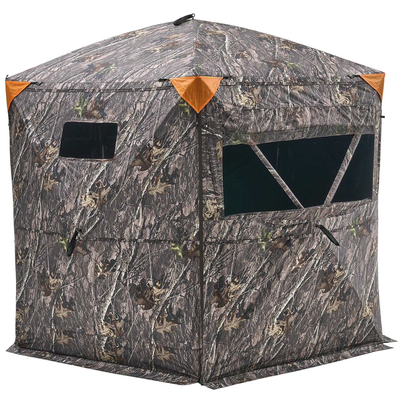 Vevor Hunting Blind, 6-7 Person Ground Blinds With Carrying Bag, Portable Camouflage Tent, Reinforced Durable Concealed Shelter
