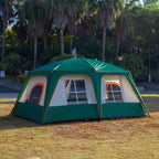 Ktt Extra Large Tent 8-10 Person(B),Family Cabin Tents,2 Rooms,3 Doors And 3 Windows With Mesh,Straight Wall,Waterproof,Double L