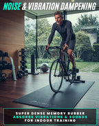 Powr Labs Bike Mat Compatible With Peloton, Treadmill, Exercise Equipment, Elliptical, Walking Pad, Indoor Bike Trainers, Home G