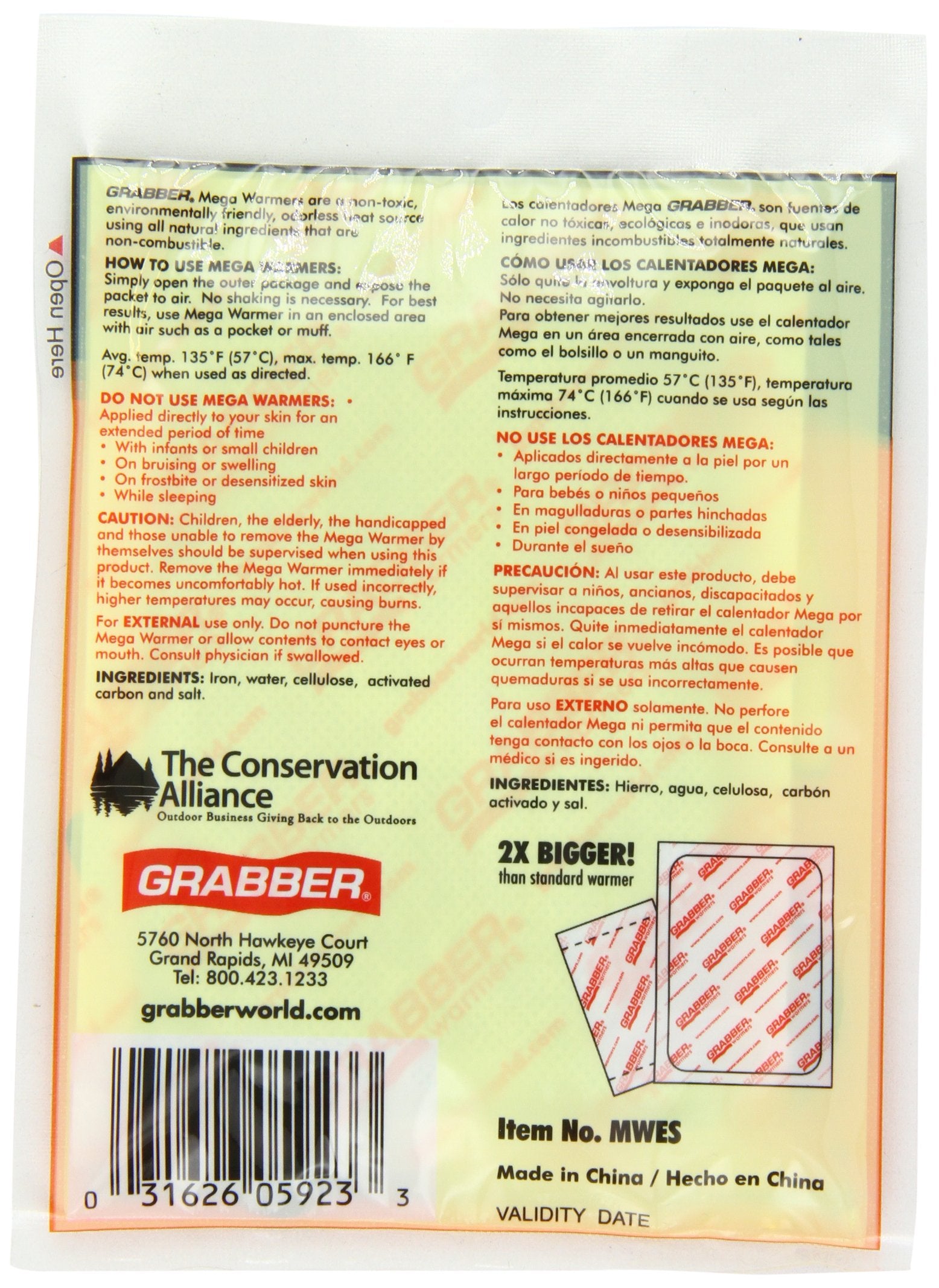 Grabber Mega Warmers, 18+ Hours Maximum Heat- 1 Count , 1.9 Ounce