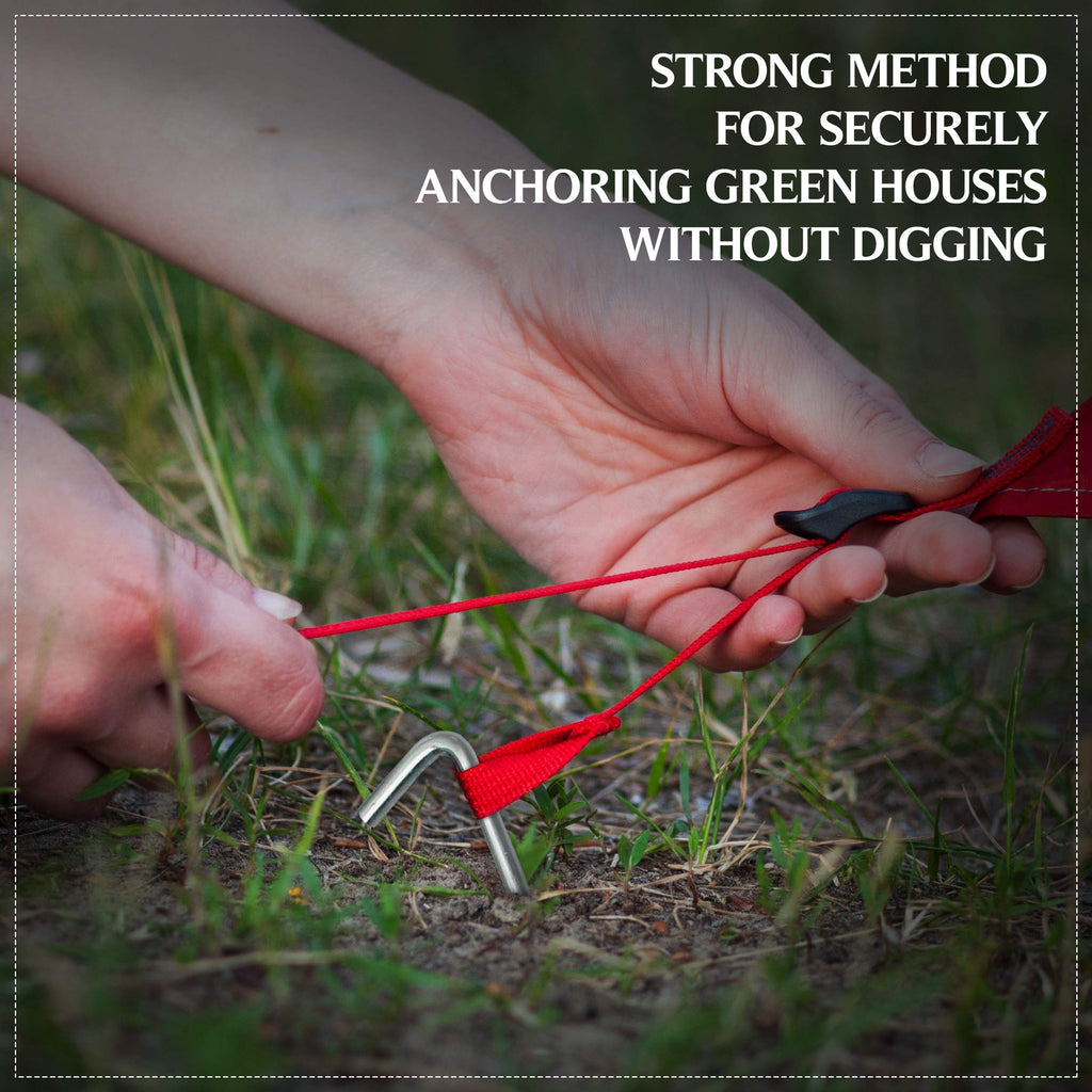 Ram-Pro 40-Piece Tent Garden Stakes Heavy Duty, Galvanized Steel Pegs Rust-Free Garden Edging Fence Hook, Landscape Pins  For Ou