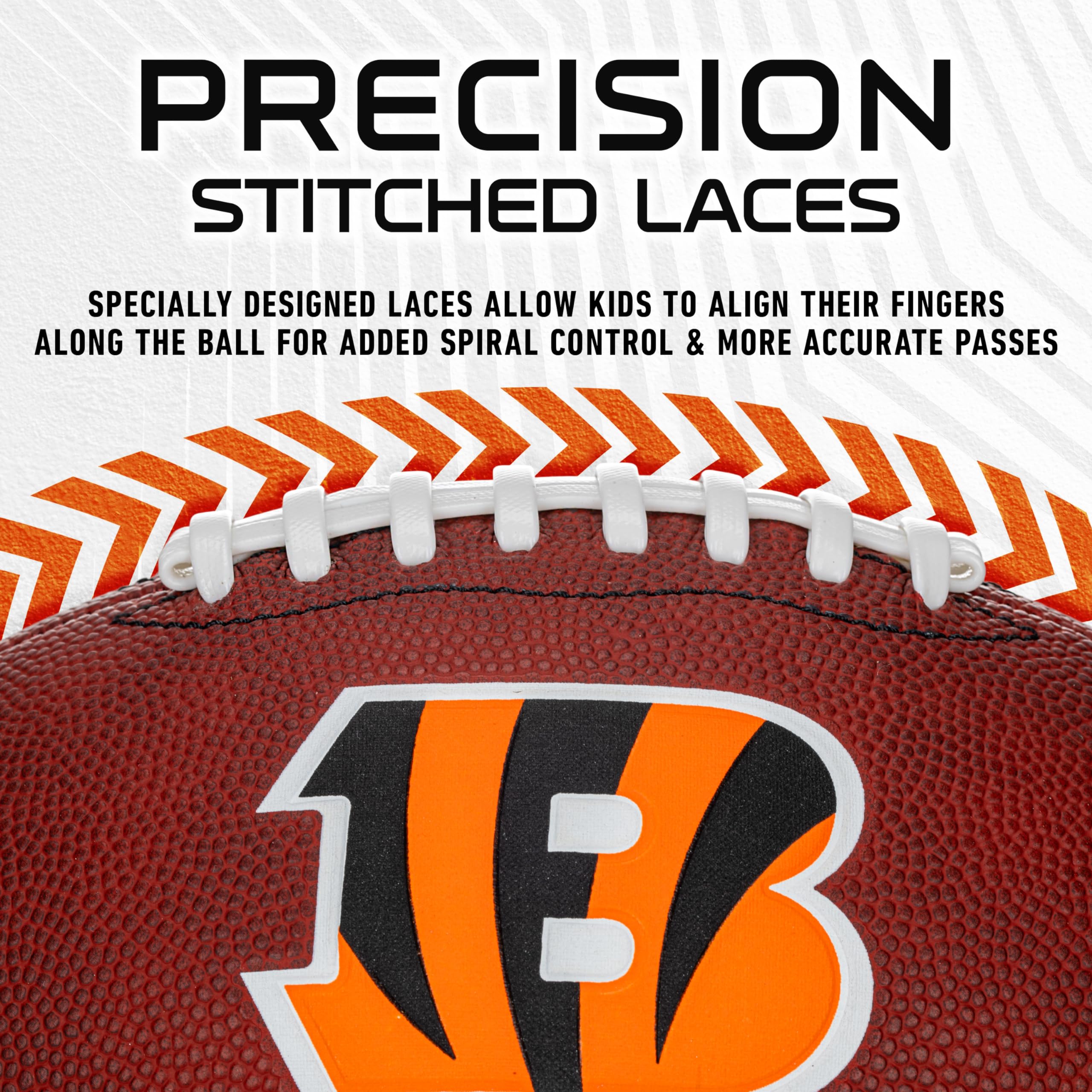 Franklin Sports Nfl Cincinnati Bengals Football - Youth Junior Size Football For Kids - Official Nfl Team Logo + Colors Youth Ba