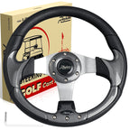Roykaw Golf Cart Steering Wheel Or Hub Adapter For Ezgo Club Car Yamaha (Style 2 Black)
