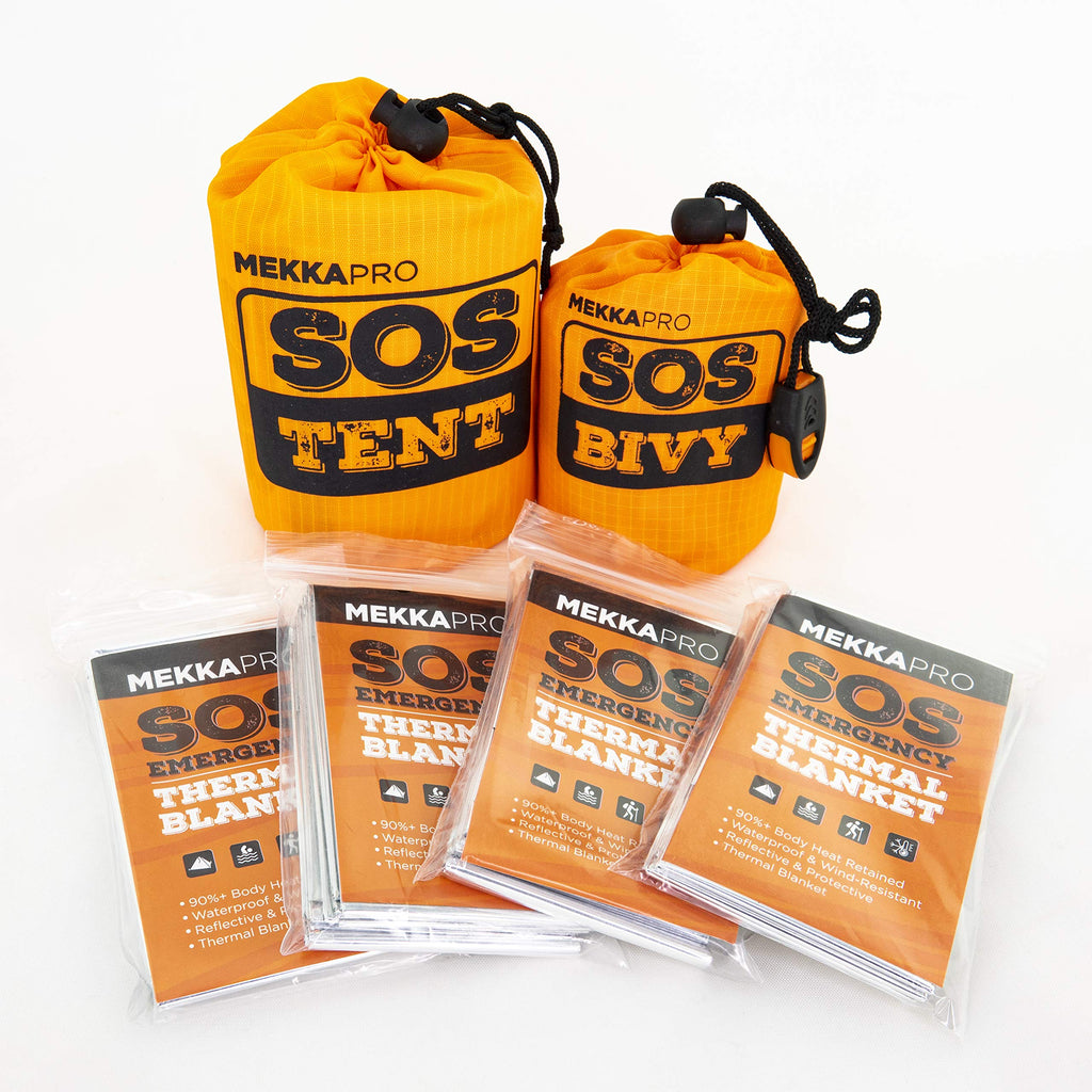 Mekkapro Sos Emergency Thermal Bivy Sleeping Bag With Survival Whistle, Survival Bivvy Sack, Mylar Emergency Blanket
