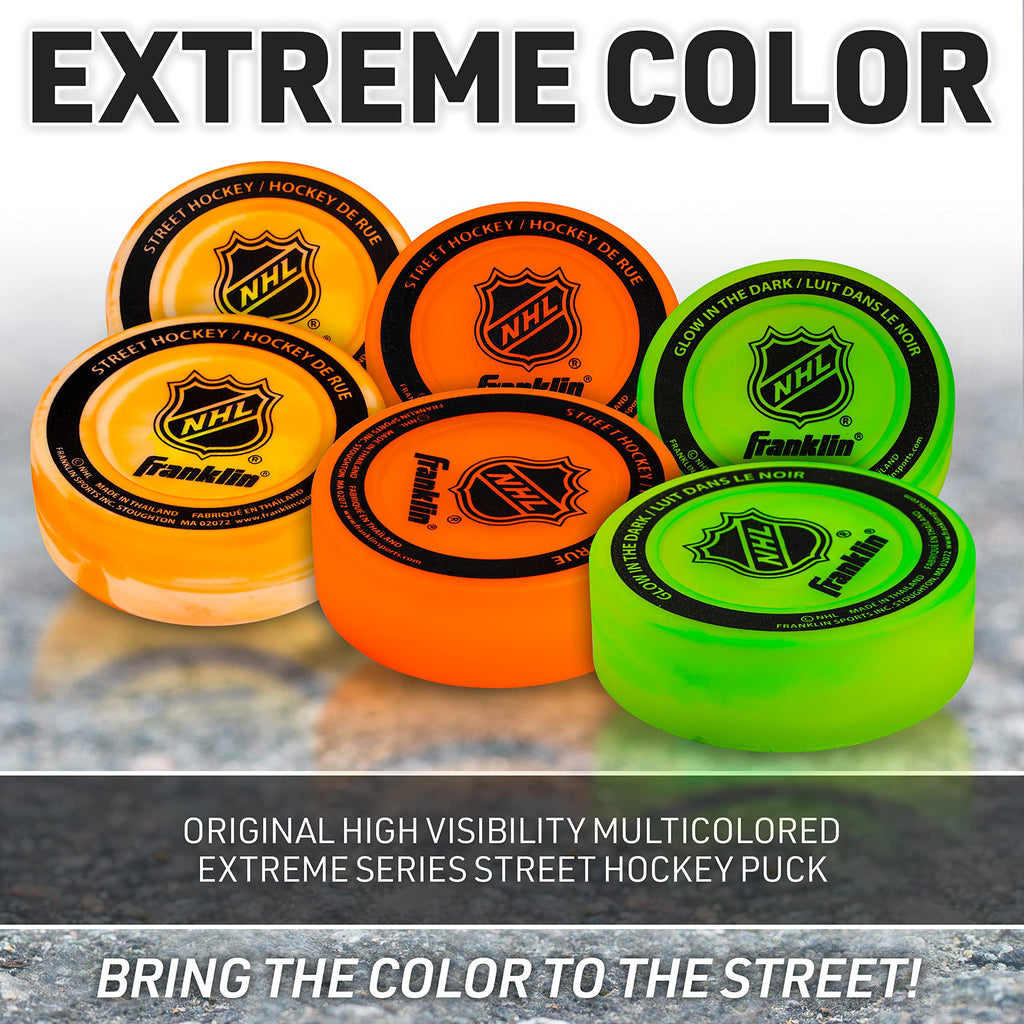 Franklin Sports Nhl Street Hockey Pucks - No Bounce Indoor + Outdoor Street + Roller Hockey Puck - Official Size For Games - 3 P