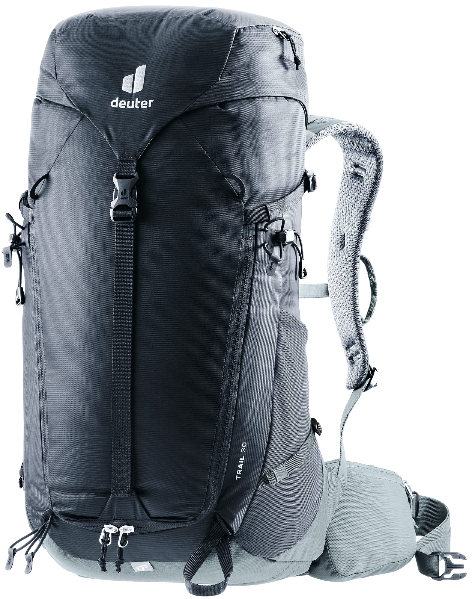 Deuter Trail 30L Backpack for Biking, Hiking & Trekking with Narrow Fit, U-Frame & Superior Breathability - Black-Shale