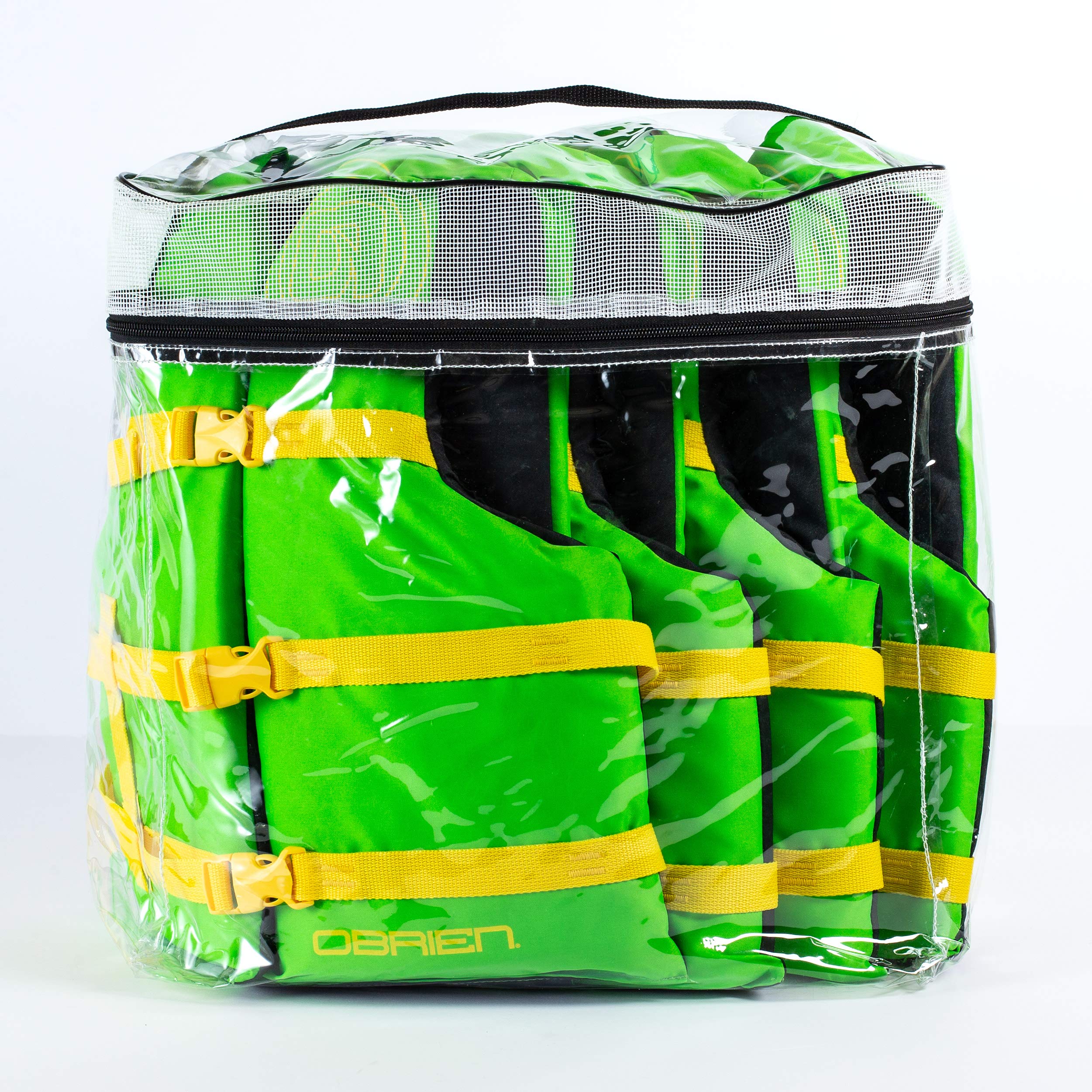 Obrien 4 Pack General Purpose Life Jackets, Green/Yellow
