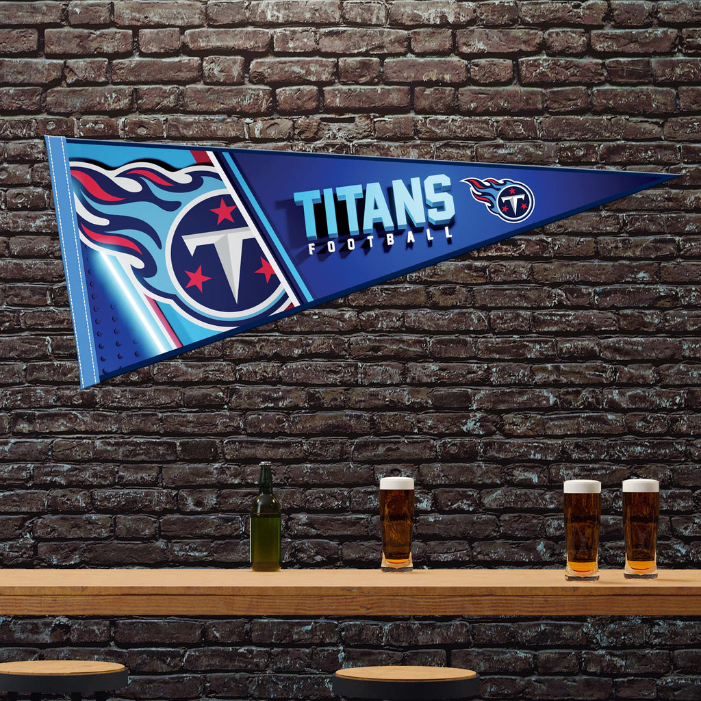 Rico Industries Nfl Football Tennessee Titans Primary 12'' X 30'' Felt Wall D  Cor Pennant - Great For Home/Bed Room/Man Cave D