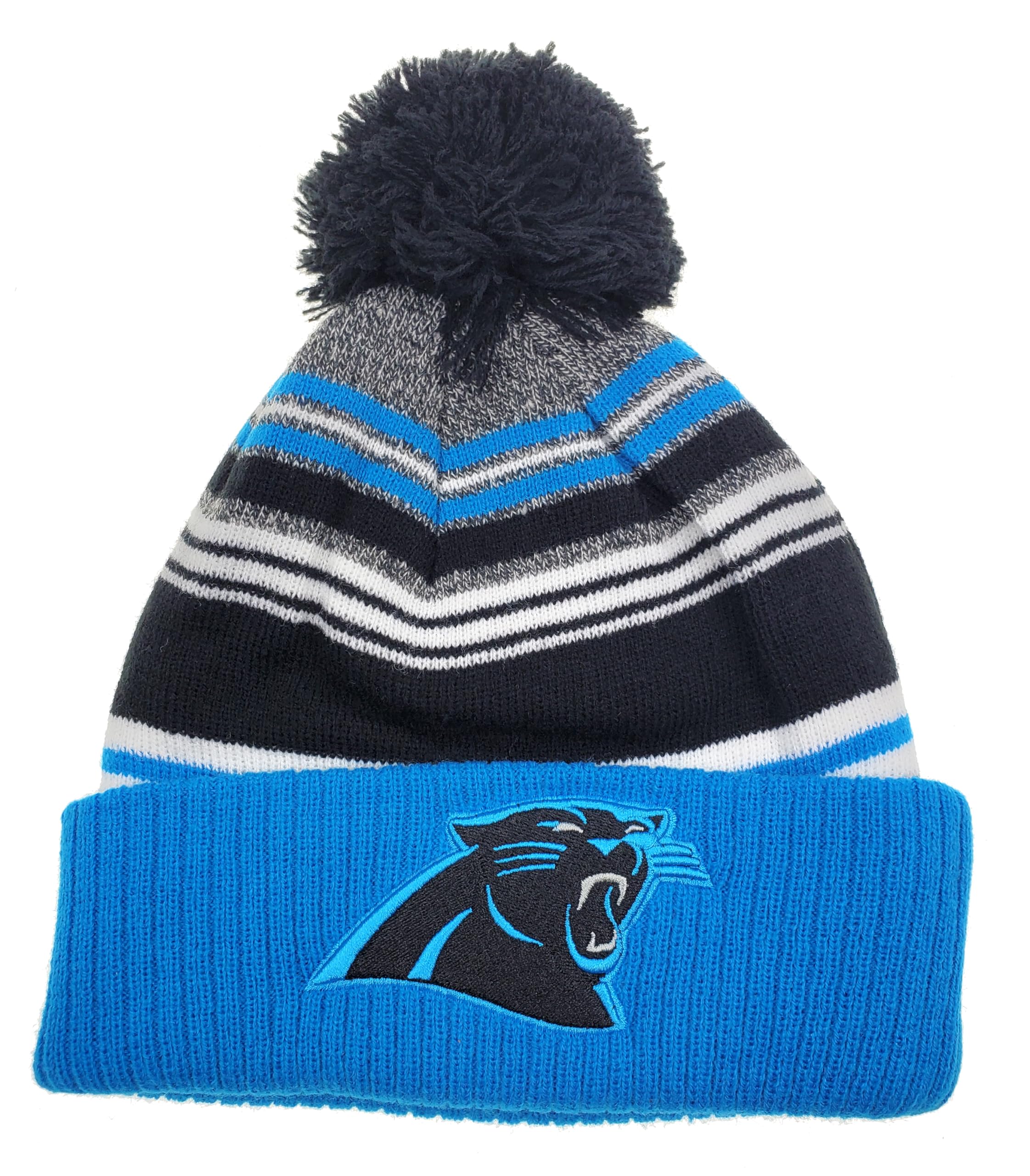 Outerstuff Nfl Youth Boys 8-20 Carolina Panthers Knitted Pom Hat, One Size Team Color