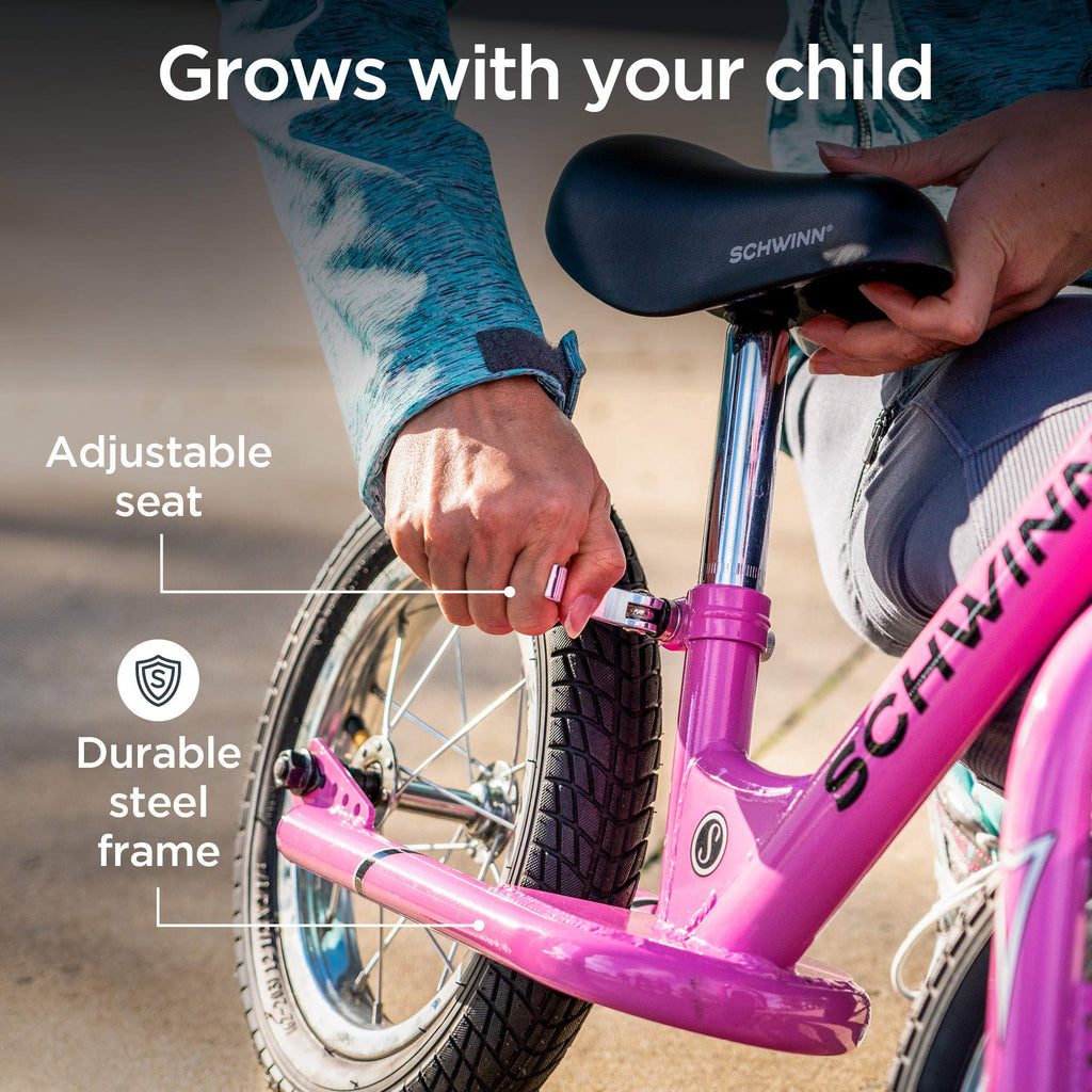 Schwinn Toddler Balance Bike, Boys And Girls, Fits Kids 28-38-Inches Tall, With 12-Inch Wheels, Beginner Rider Training, Pink