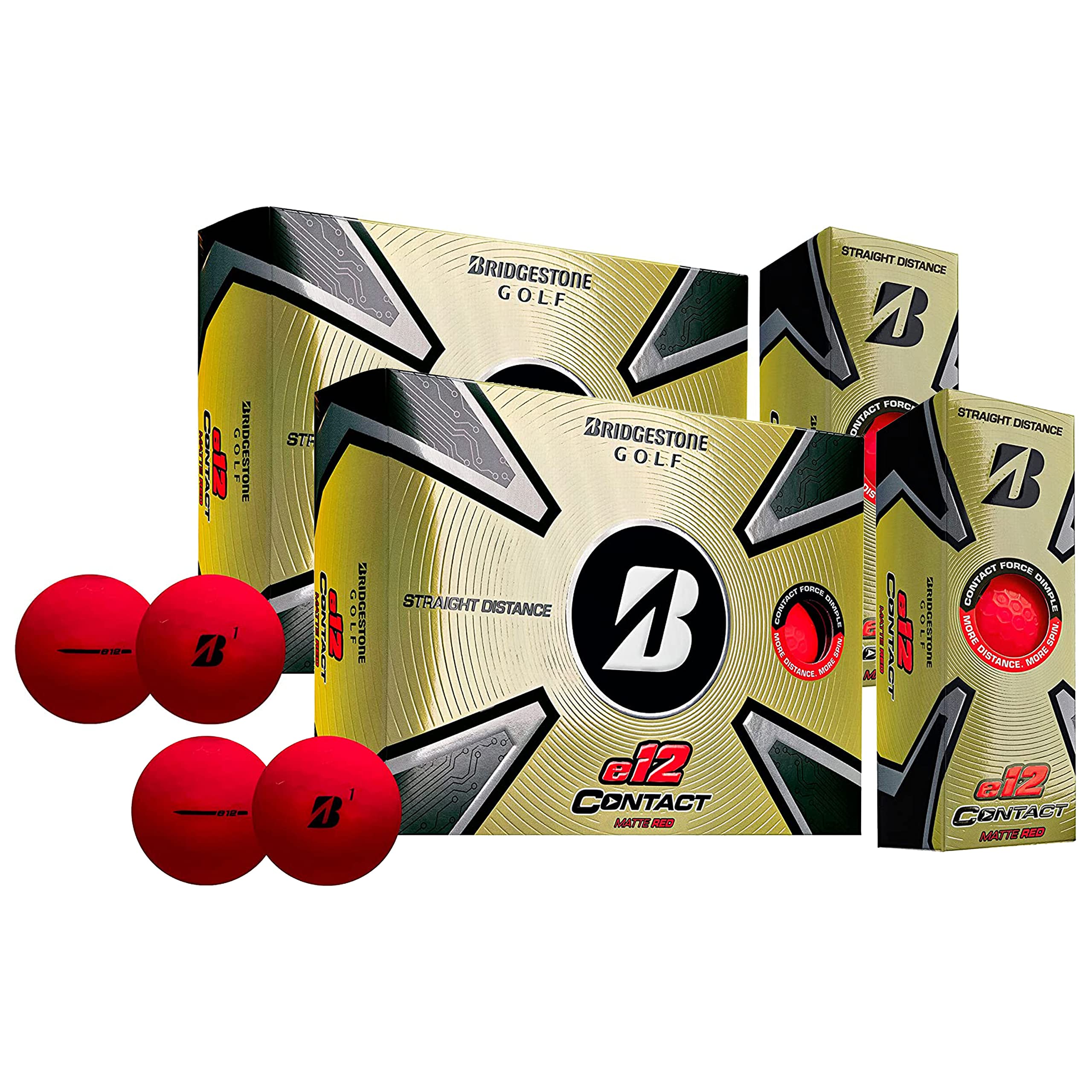 Playbetter Bridgestone E12 Contact Golf Balls  Multi-Packs  Flexativ Cover Technology & Contact Force Dimple  46% More Surface C