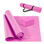 Fitvids All Purpose 0.25 Inch Thick High Density No Tear Exercise Yoga Mat With Strap & Lightweight Features For Indoor & Outdoo