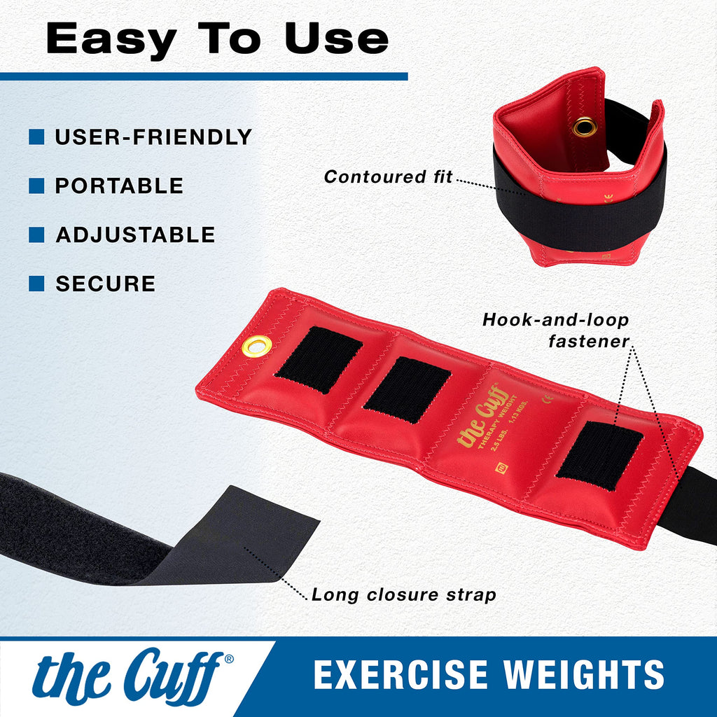 The Cuff Original Adjustable Ankle And Wrist Weight For Training, Dance, Running, And Physical Therapy For Men And Women, 32 Pie