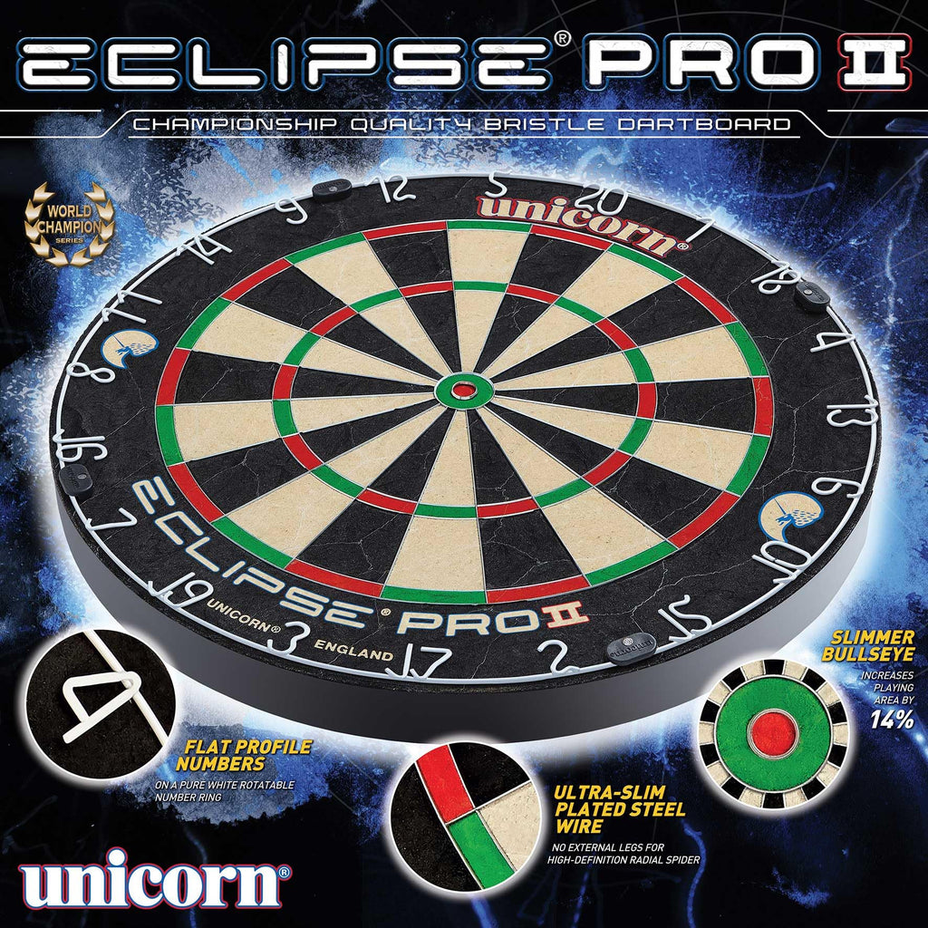 Unicorn Eclipse Pro 2 Dartboard With American Legend Dartboard Cabinets - Dartboard And Dartboard Cabinet Bundles