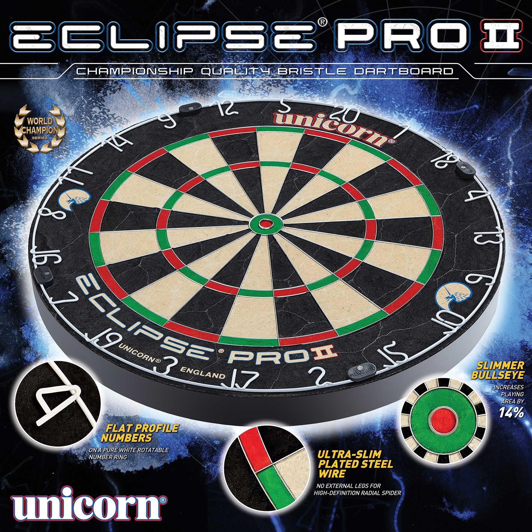 Unicorn Eclipse Pro 2 Dartboard With American Legend Dartboard Cabinets - Dartboard And Dartboard Cabinet Bundles