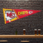 Rico Industries Nfl Football Kansas City Chiefs Primary 12'' X 30'' Felt Wall D  Cor Pennant - Great For Home/Bed Room/Man Cave