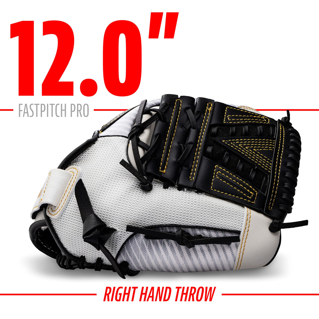 Softball Glv Wht/Blk 12'''' (Pack Of 1)