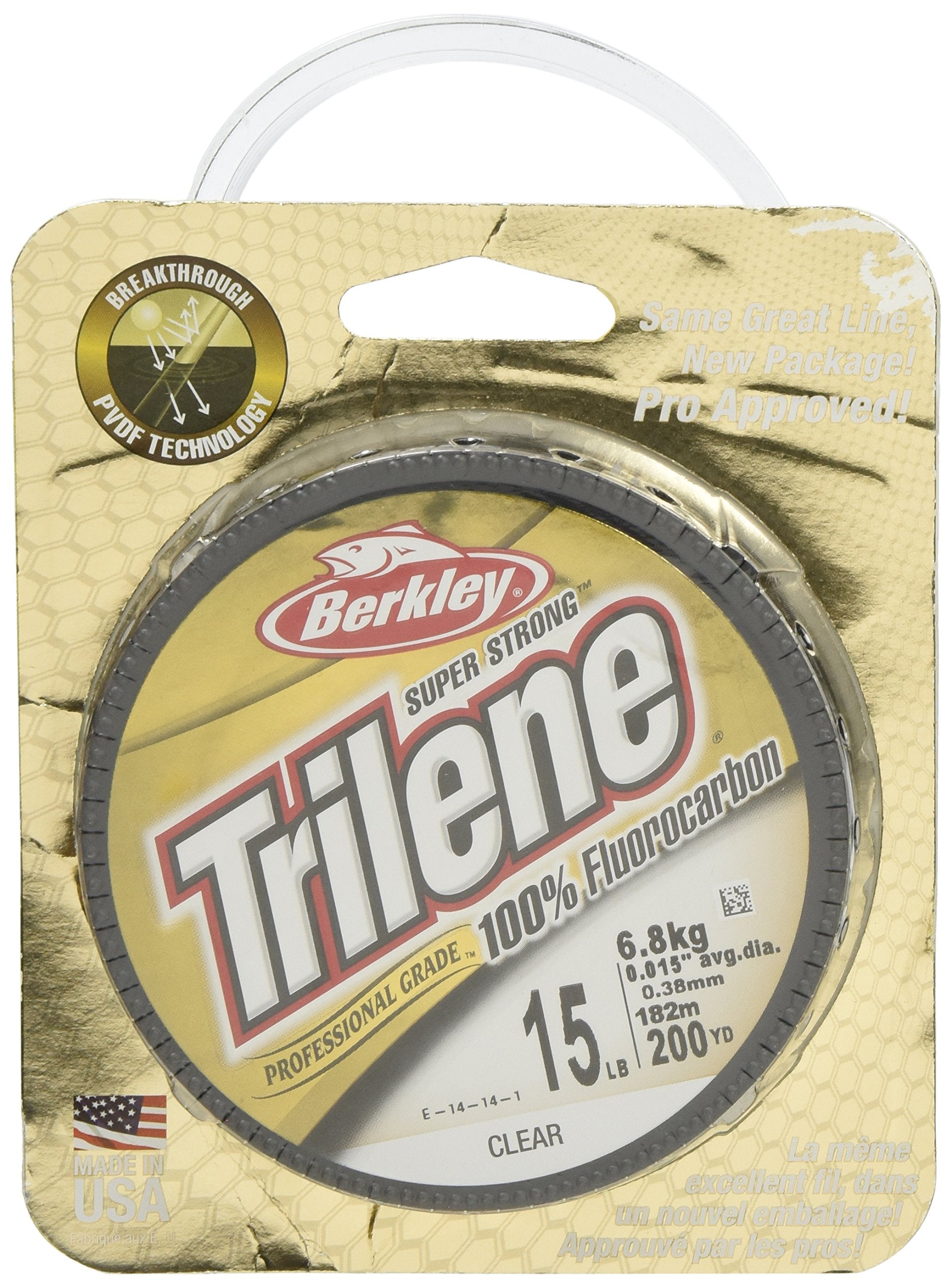 Berkley Trilene 100% Fluorocarbon, Clear, 12Lb | 5.4Kg, 200Yd | 182M Fishing Line, Suitable For Freshwater Environments