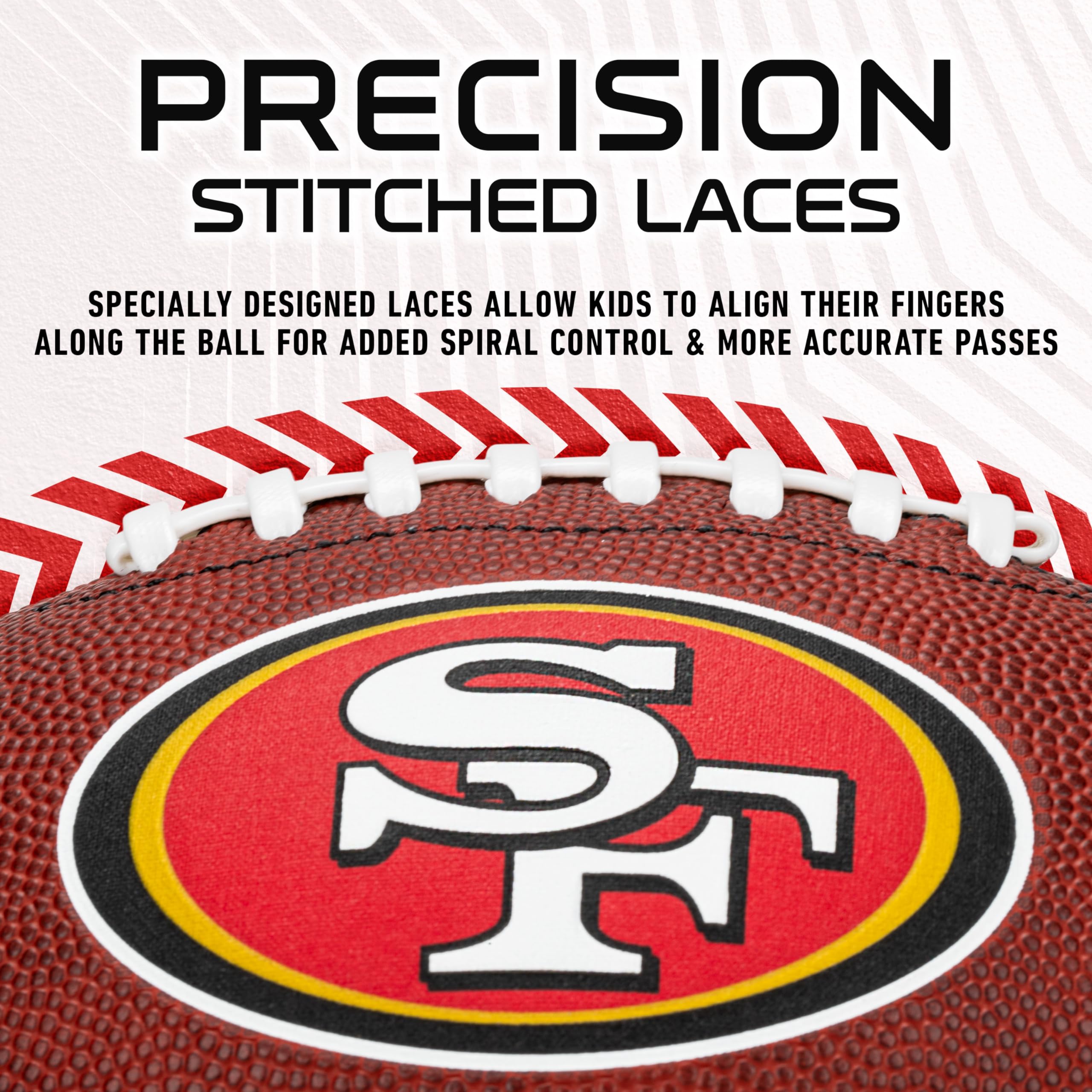 Franklin Sports Nfl San Francisco 49Ers Football - Youth Junior Size Football For Kids - Official Nfl Team Logo + Colors Youth B