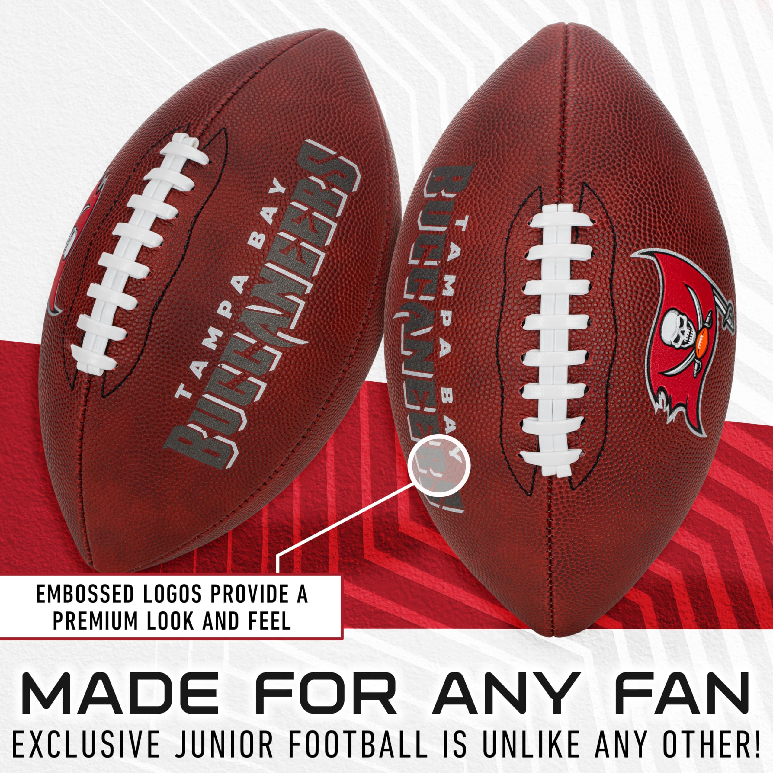 Franklin Sports Nfl Tampa Bay Buccaneers Football - Youth Junior Size Football For Kids - Official Nfl Team Logo + Colors Youth