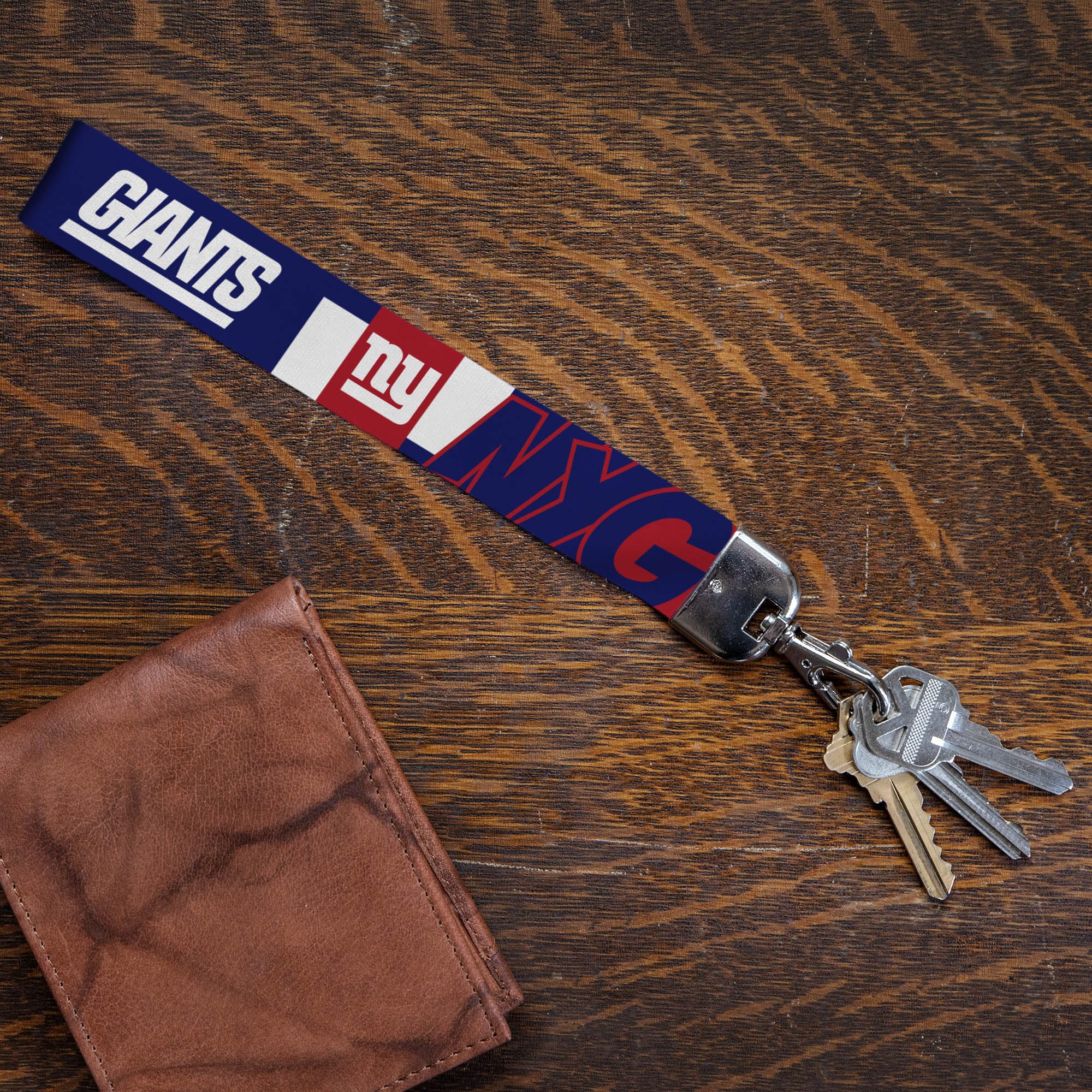 Rico Industries Nfl Football New York Giants Standard Wrist Lanyard Key Chain, Cute Wristlet Strap Keychain Holder For Women Men