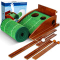 Fafameso Golf Putting Mat For Indoor, Putting Green Training Equipment With Ball Return, Mini Golf Practice Training Aid For Hom