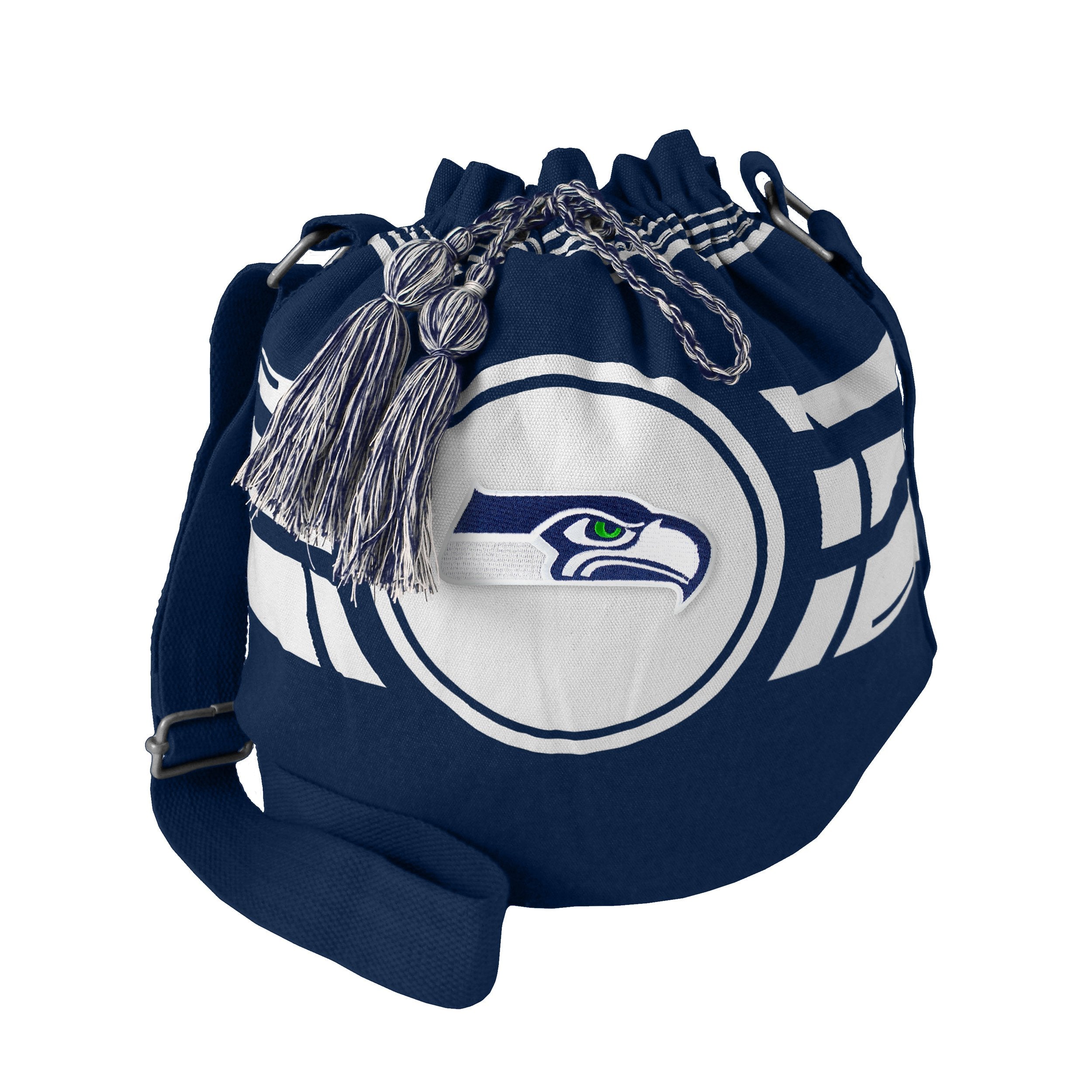 Littlearth Womens NFL Seattle Seahawks Ripple Drawstring Bucket Bag, Team Color, 12 x 14 x 8.5