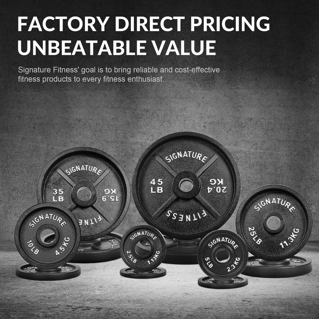 Fitvids Deep Dish 2-Inch Olympic Cast Iron Weight Plates with E-Coating  35lb (SET OF 2)  Black