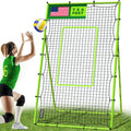 Volleyball Rebounder Net Lacrosse Rebounder Bounce Back Equipment with 5 Adjustable Rebound Angles Ground Stakes Neon Strap for 