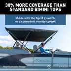 Sureshade Power Pontoon Bimini Top - Black Anodized Frame, Black Fabric