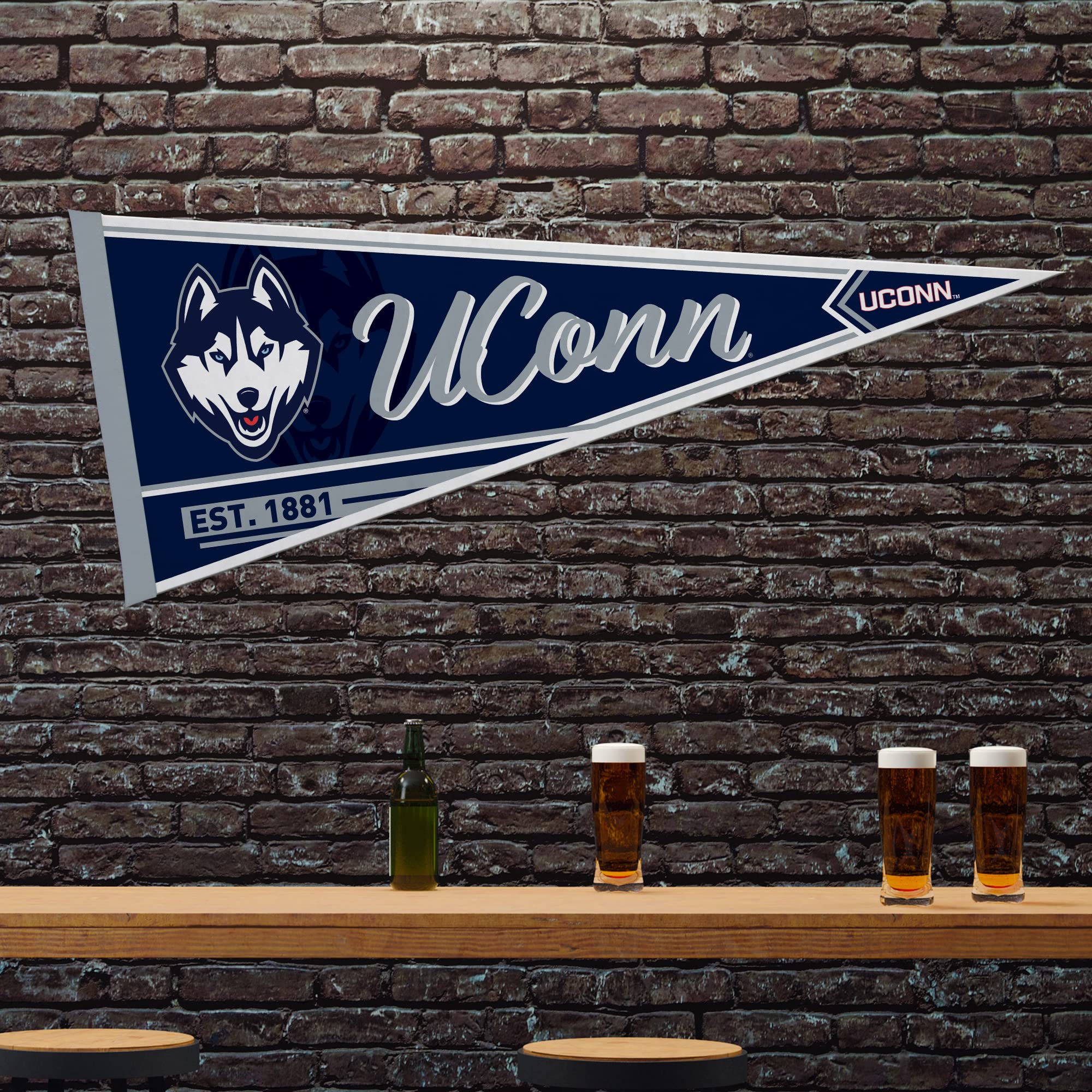 Rico Industries Ncaa Connecticut Huskies - Uconn Uconn Classic 12'' X 30'' Felt Wall D  Cor Pennant - Great For Home/Bed Room/Ma
