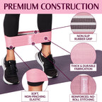 Gymbee Resistance Bands For Working Out, 3 (Pink, Cyan, Lavender) - Men/Women Exercise Bands, Glutes, Thighs, Legs - Non-Slip Cl