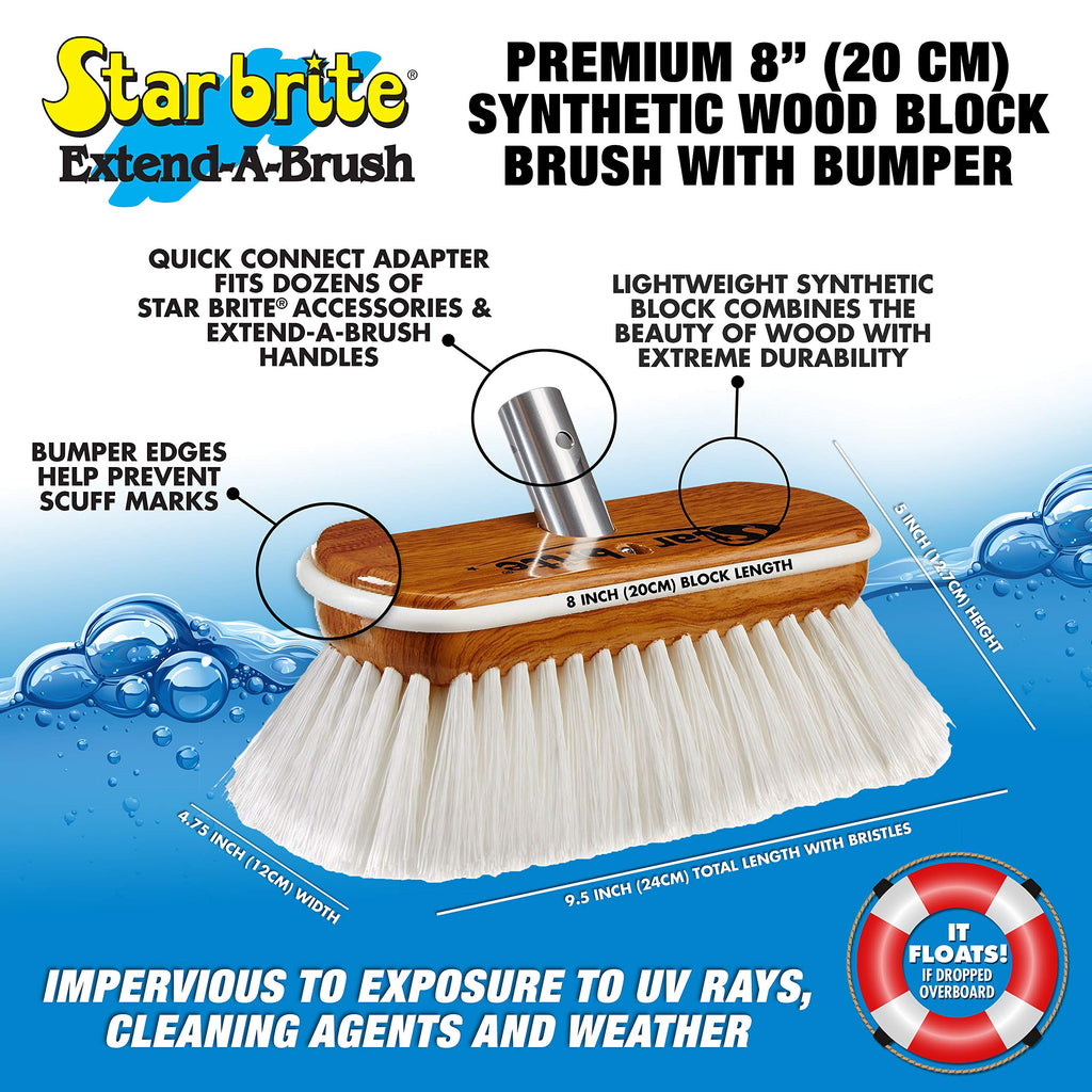 Star Brite Synthetic Wood Brush - Stiff - White , 8''