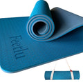 Feetlu Extra Thick Exercise Yoga Mat with Strap - 2/5 Inch (10MM), Non-Slip Workout Mat for Yoga, Pilates, and Floor Exercises(T