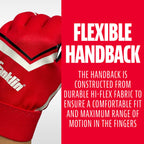 Franklin Sports Youth Football Receiver Gloves - Shoktak Kids High Grip Football Receiver Gloves - Red - Youth Large