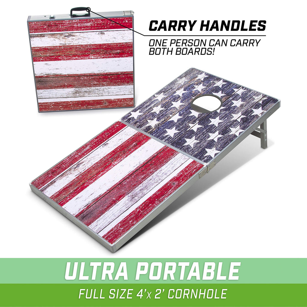 Gosports Led American Flag Cornhole Set, Regulation Size