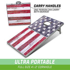 Gosports Led American Flag Cornhole Set, Regulation Size