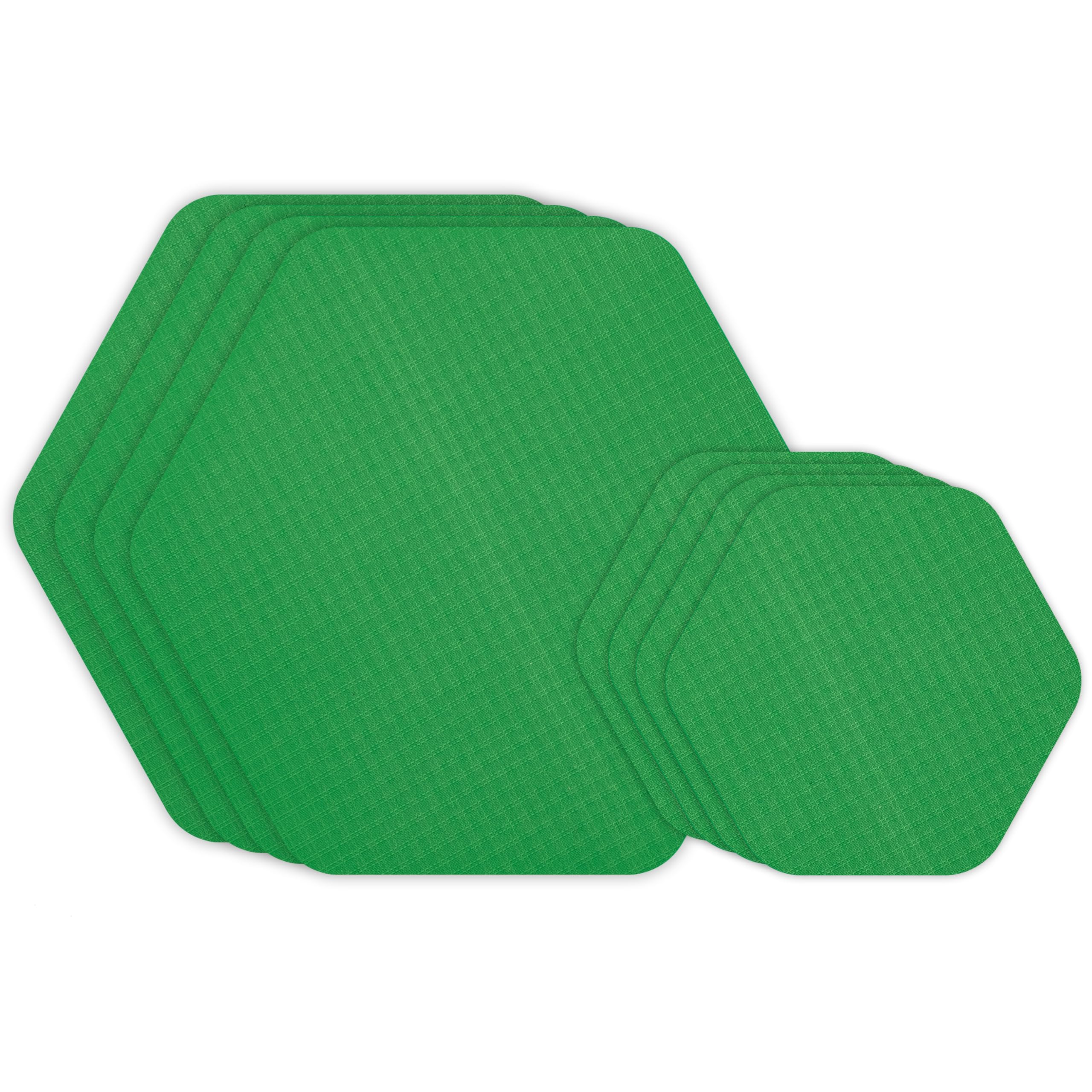 GEAR AID Tenacious Tape Hex - 2.5    & 1.5    Repair Patches (8 Patches: Four 2.5    & Four 1.5   , Green) - Peel-and-Stick Outd