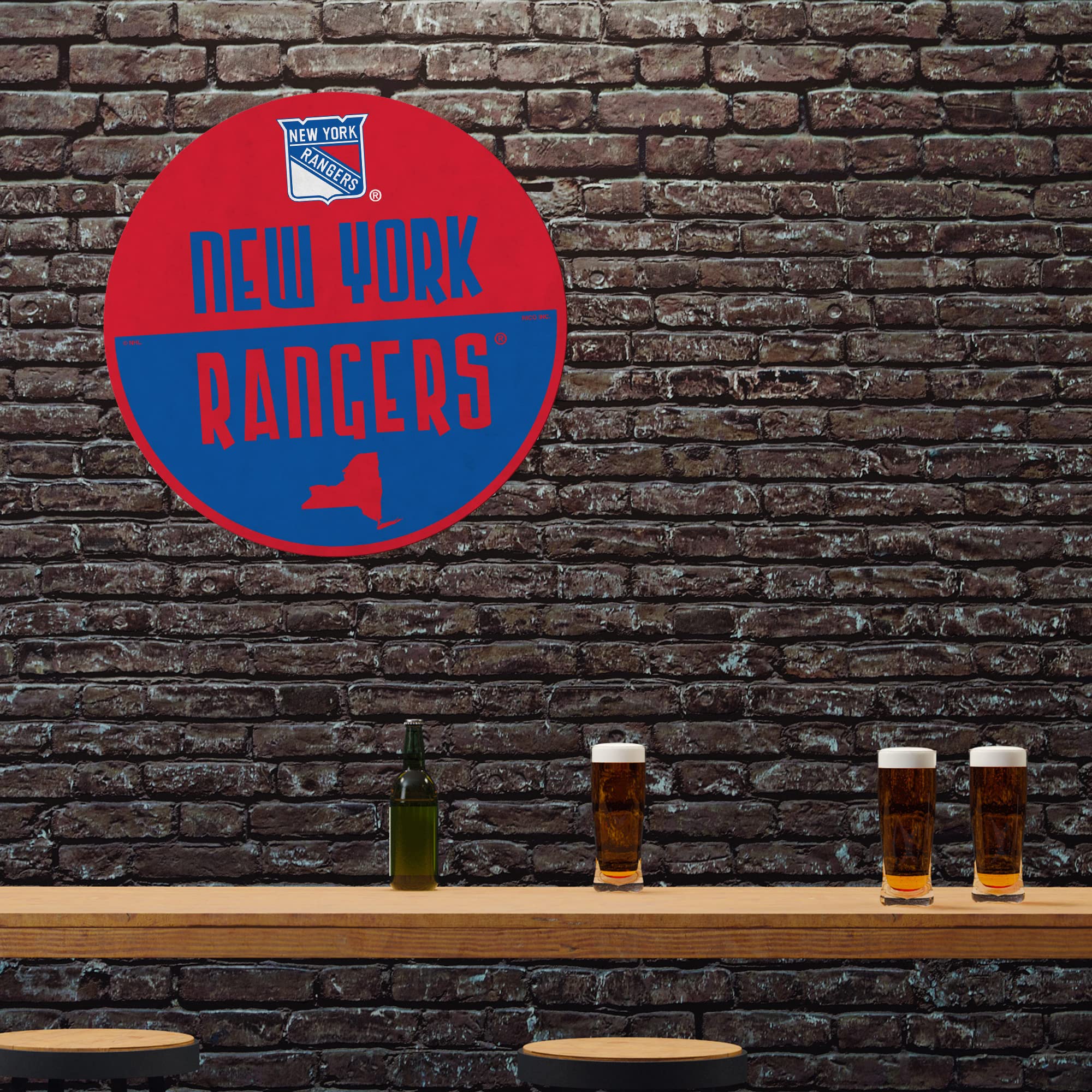Rico Industries Nhl New York Rangers Classic Shape Cut Pennant - Home And Living Room D  Cor - Soft Felt Ez To Hang, 18X0.10X18